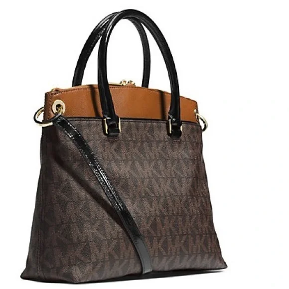 New Michael Kors Aubrey Large Satchel Brown/Luggage women’s bag